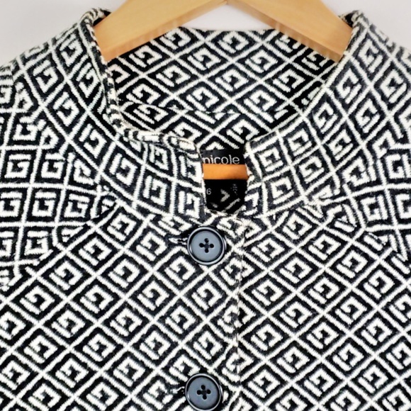 Mandarin Collar Geometric Career Jacket Blazer - Picture 2 of 7